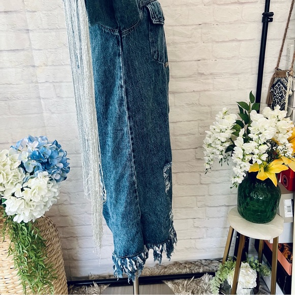 Long Tassel Back Denim Jacket - Picture 12 of 16